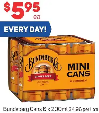 Foodland Bundaberg Cans 6 x 200ml offer