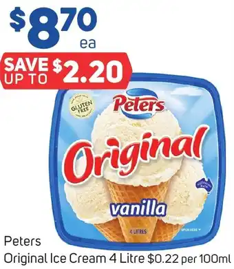 Foodland Peters Original Ice Cream 4 Litre offer