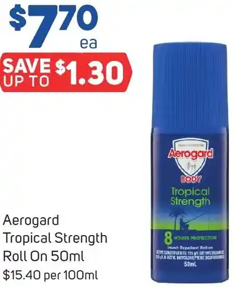 Foodland Aerogard Tropical Strength Roll On 50ml offer
