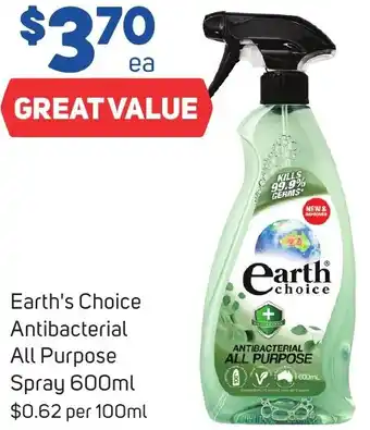 Foodland Earth's Choice Antibacterial All Purpose Spray 600ml offer
