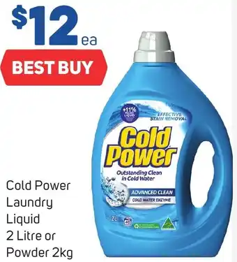 Foodland Cold Power Laundry Liquid 2 Litre or Powder 2kg offer