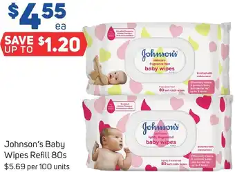 Foodland Johnson's Baby Wipes Refill 80s offer