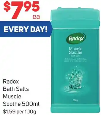 Foodland Radox Bath Salts Muscle Soothe 500ml offer