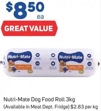 Nutri-Mate Dog Food Roll 3kg