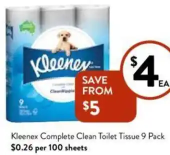 Foodworks Kleenex Complete Clean Toilet Tissue offer