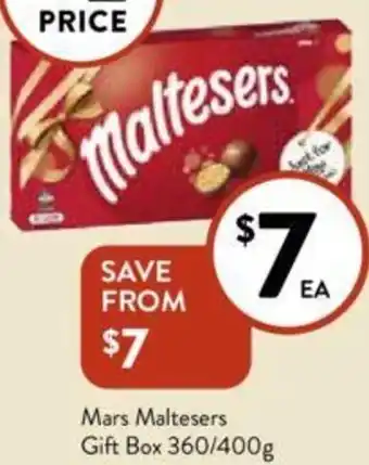 Foodworks Mars Maltesers Gift Box 360/400g offer