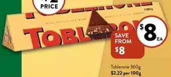 Foodworks Toblerone 360g offer