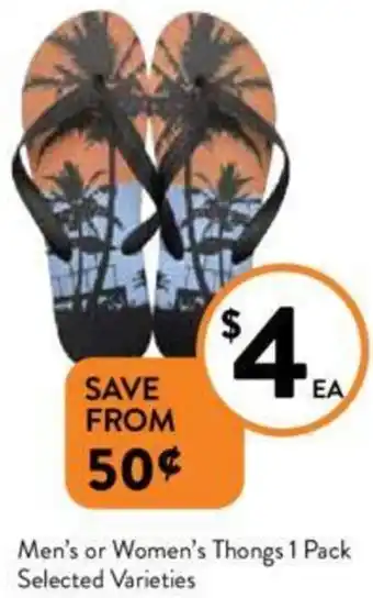 Foodworks Men's or Women's Thongs offer