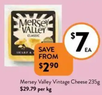 Foodworks Mersey Valley Vintage Cheese 235g offer