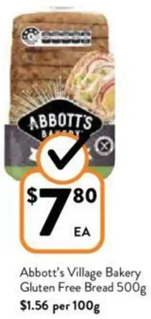 Abbott's Village Bakery Gluten Free Bread 500g