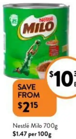 Foodworks Nestlé Milo 700g offer