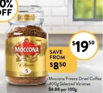 Foodworks Moccona Freeze Dried Coffee 400g offer