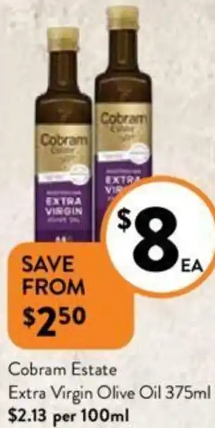 Foodworks Cobram Estate Extra Virgin Olive Oil 375ml offer
