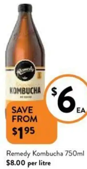 Foodworks Remedy Kombucha 750ml offer