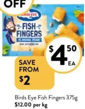 Foodworks Birds Eye Fish Fingers 375g offer