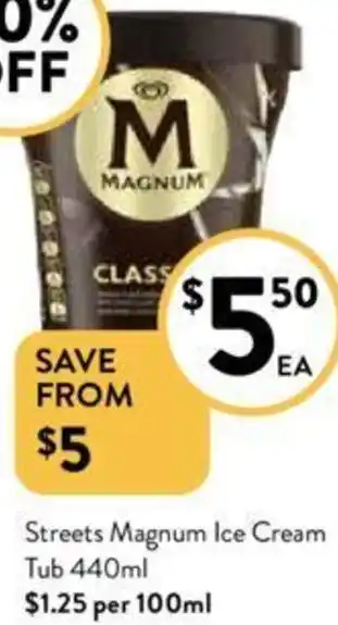 Foodworks Streets Magnum Ice Cream Tub 440ml offer