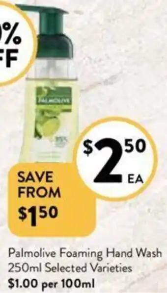 Foodworks Palmolive Foaming Hand Wash 250ml offer