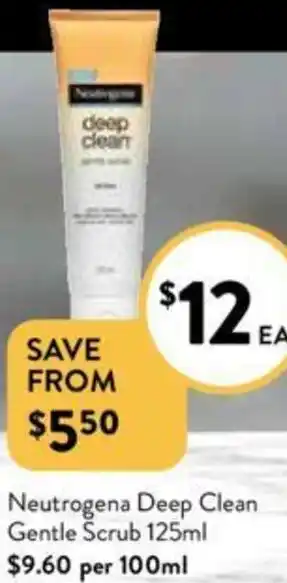 Foodworks Neutrogena Deep Clean Gentle Scrub 125ml offer