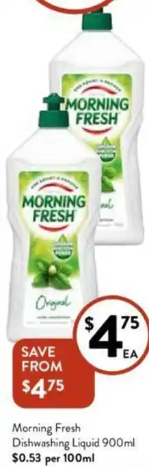 Foodworks Morning Fresh Dishwashing Liquid 900ml offer