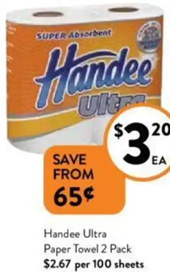 Foodworks Handee Ultra Paper Towel 2 Pack offer