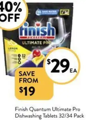Foodworks Finish Quantum Ultimate Pro Dishwashing Tablets 32/34 Pack offer