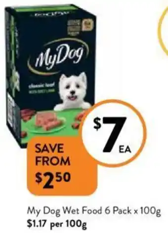 Foodworks My Dog Wet Food 6 Pack x 100g offer