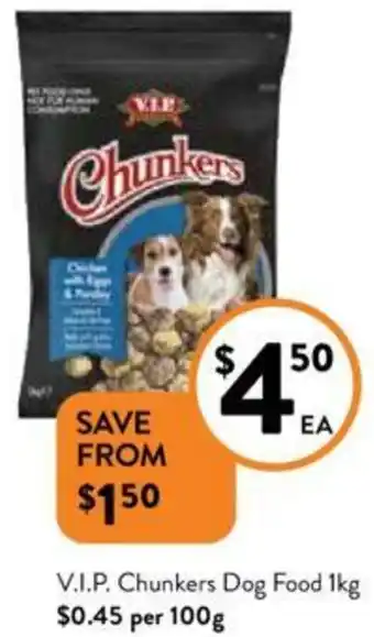Foodworks V.I.P. Chunkers Dog Food 1kg offer