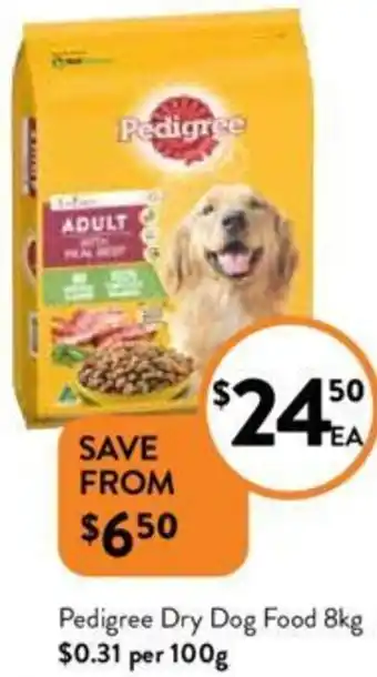 Foodworks Pedigree Dry Dog Food 8kg offer