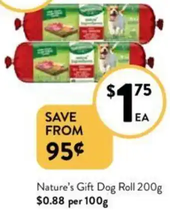 Foodworks Nature's Gift Dog Roll 200g offer