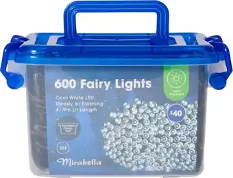 Mirabella 600 led solar fairy lights - cool white