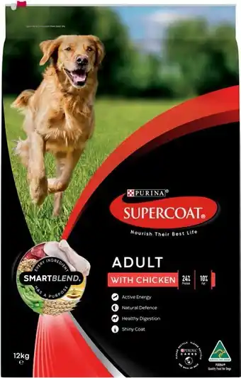 BIG W Supercoat smartblend adult dry dog food with chicken 12kg offer