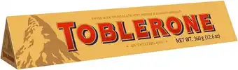 BIG W Toblerone milk chocolate block 360g offer