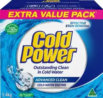 BIG W Cold power laundry powder 5.4-kg offer