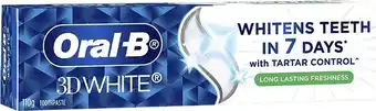 BIG W Oral-b 3d white long lasting freshness toothpaste 110g offer