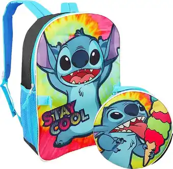 Disney stitch 16 backpack with lunch bag