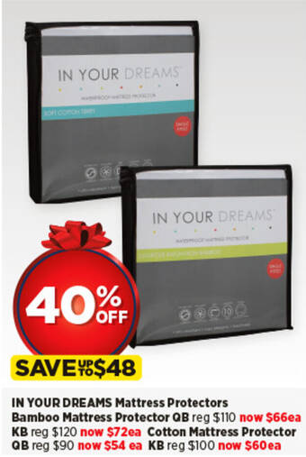 Spotlight IN YOUR DREAMS Mattress Protectors offer