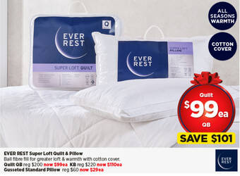Spotlight EVER REST Super Loft Quilt & Pillow offer