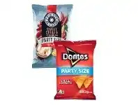 Coles Smith’s Crinkle Cut Potato Chips or Doritos Corn Chips Party Size 380g or Red Rock Deli Potato Chips Party Size 290g offer