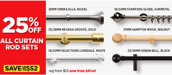 Spotlight ALL CURTAIN ROD SETS offer