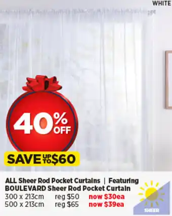 Spotlight ALL Sheer Rod Pocket Curtains | Featuring BOULEVARD Sheer Rod Pocket Curtain offer