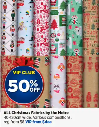 Spotlight ALL Christmas Fabrics by the Metre offer