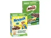 Foodworks Nestlé Milo or Nesquik Cereal 340/350g offer