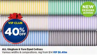 Spotlight ALL Gingham & Yarn Dyed Cottons offer