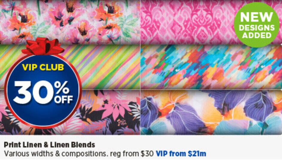 Print Linen & Linen Blends offer at Spotlight
