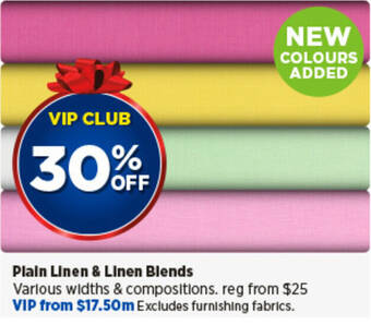 Spotlight Plain Linen & Linen Blends offer