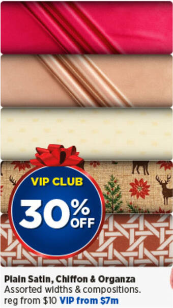 Spotlight Plain Satin, Chiffon & Organza offer