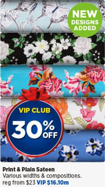 Spotlight Print & Plain Sateen offer