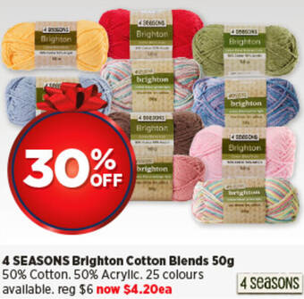 Spotlight 4 SEASONS Brighton Cotton Blends 50g offer