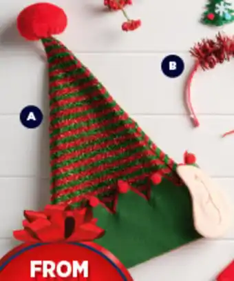 Elf Hat With Pom Poms & Ears