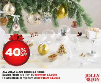 Spotlight ALL JOLLY & JOY Baubles & Fillers offer